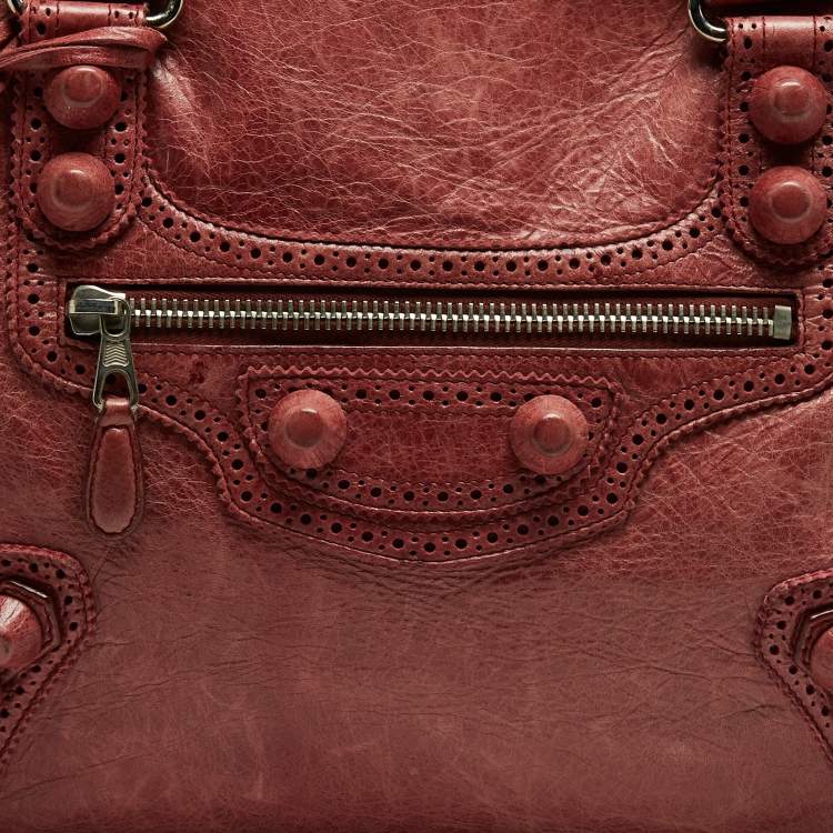 Pre Owned Balenciaga Rose-Bruyere Leather GSH Midday Bag