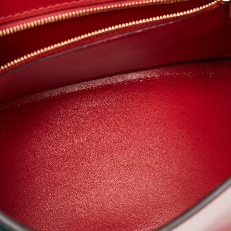 Pre Owned Balenciaga Green/Red Leather Small Hourglass Top Handle Bag