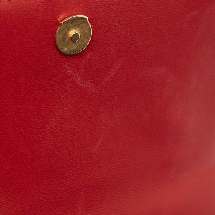 Pre Owned Balenciaga Green/Red Leather Small Hourglass Top Handle Bag