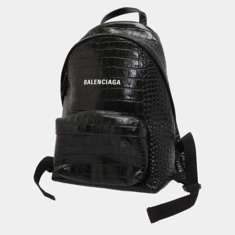 Balenciaga black cheap leather backpack