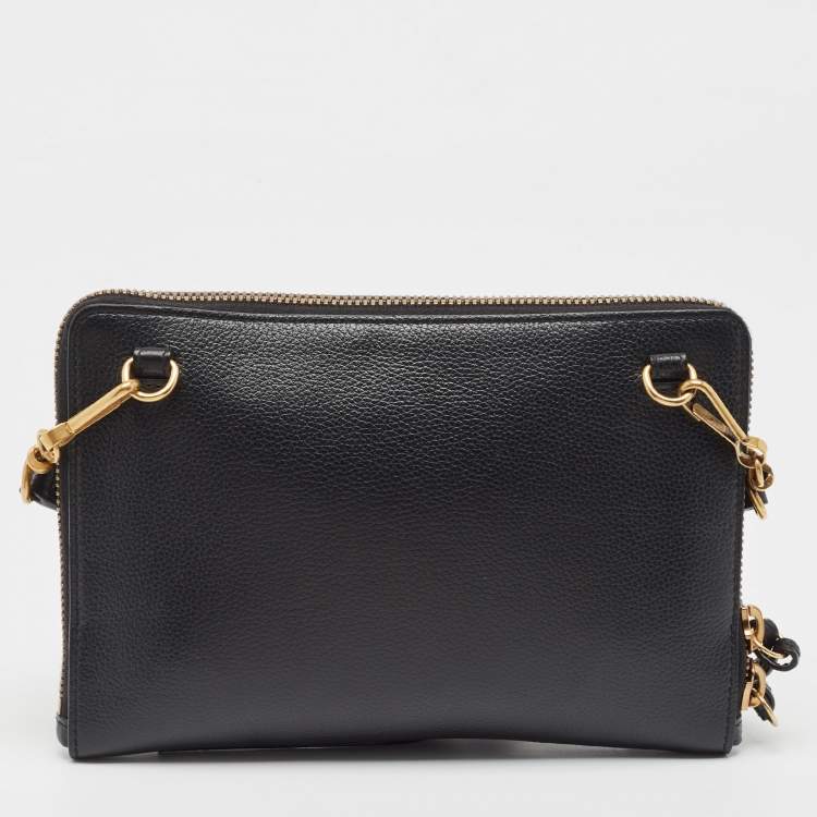 Pre Owned Balenciaga Black Leather Neo Classic Small Pouch