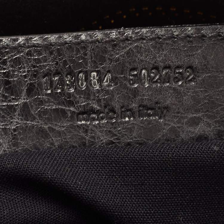 Pre Owned Balenciaga Black Leather GSH City Tote