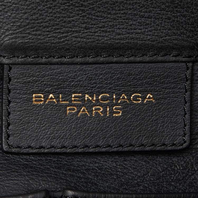Pre Owned Balanciaga Black Leather Papier A5 Tote