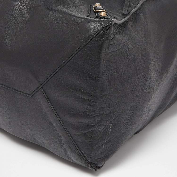 Pre Owned Balanciaga Black Leather Papier A5 Tote