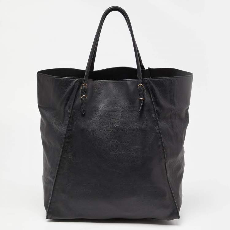 Pre Owned Balanciaga Black Leather Papier A5 Tote