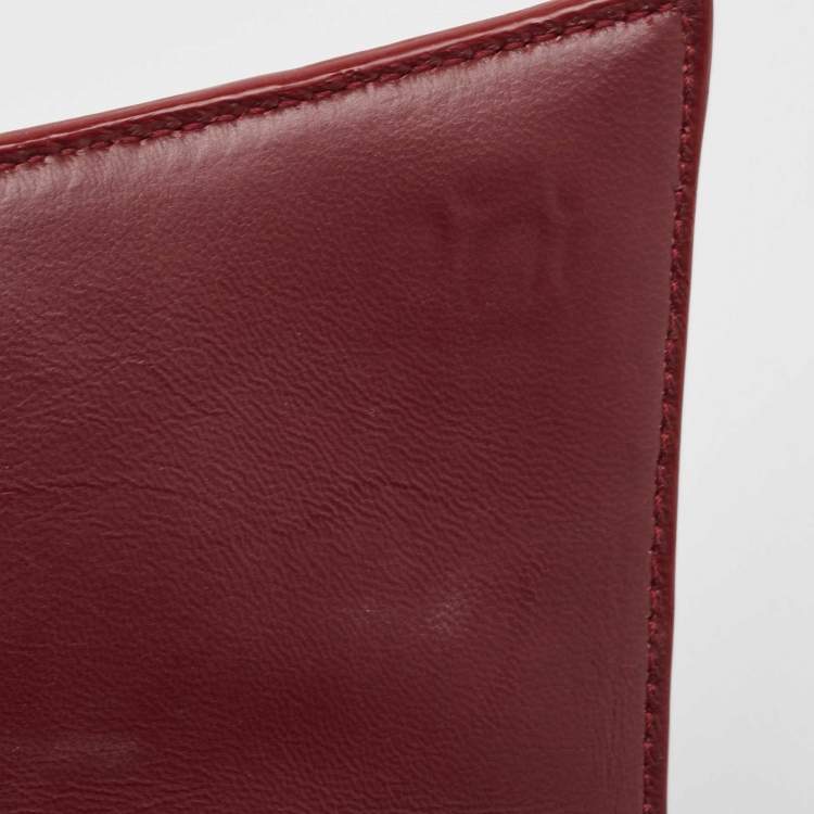 مملوكة مسبقًا Balenciaga Burgundy Croc Embossed Leather Small Hourglass Top Handle Bag