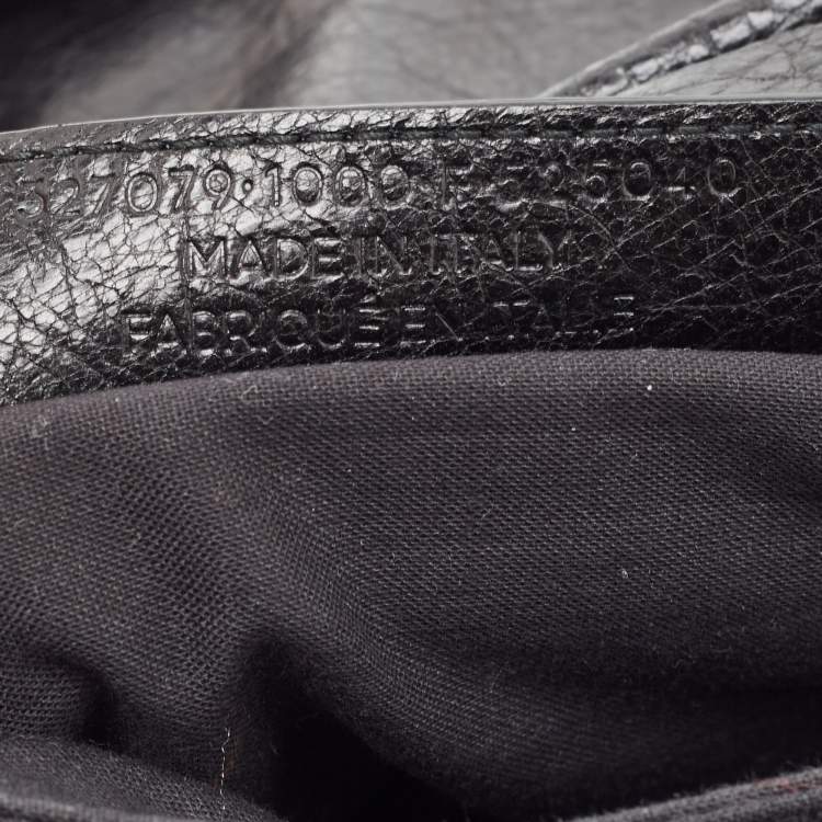 Pre Owned Balenciaga Black Leather Giant 12 Gold Hardware Envelope Strap Clutch