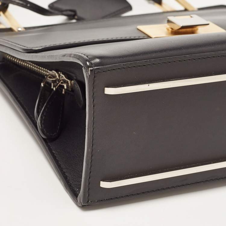 Pre Owned Balenciaga Black Leather Le Dix Cartable Top Handle Bag