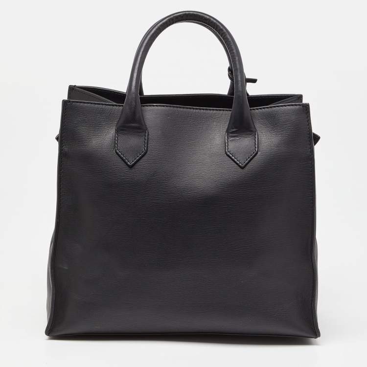 Pre Owned Balenciaga Black/Green Karung and Leather Padlock All Afternoon Tote