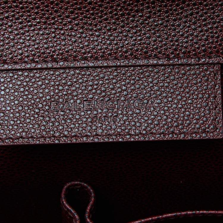 مملوكة مسبقًا Balenciaga Burgundy Leather Papier Flap Tote