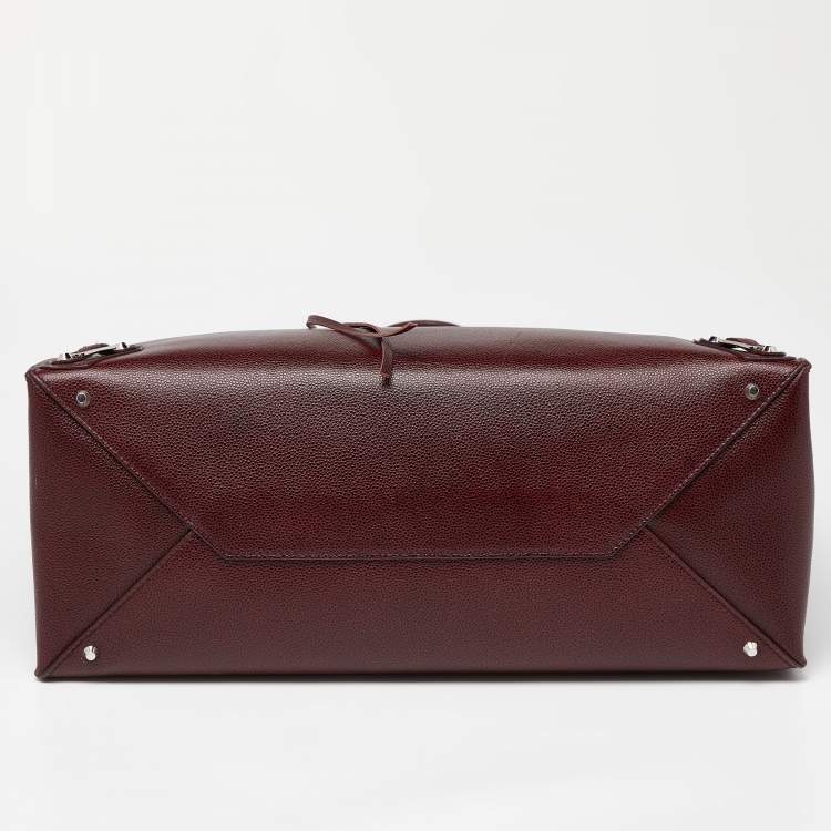 مملوكة مسبقًا Balenciaga Burgundy Leather Papier Flap Tote