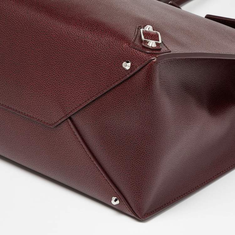 مملوكة مسبقًا Balenciaga Burgundy Leather Papier Flap Tote