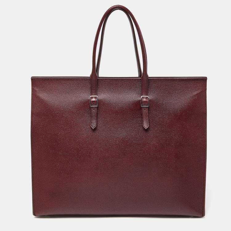 مملوكة مسبقًا Balenciaga Burgundy Leather Papier Flap Tote