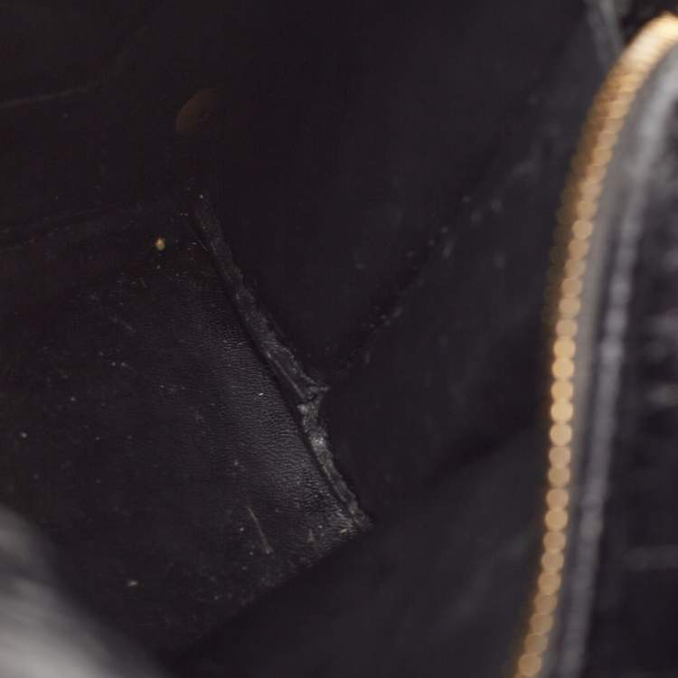 Pre Owned Balenciaga Black Croc Embossed Leather Mini Neo Classic Bag