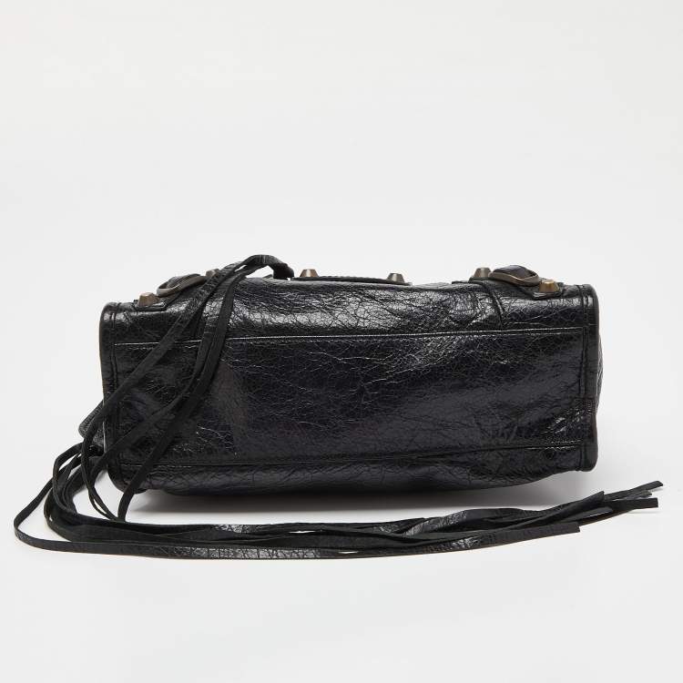 Pre Owned Balenciaga Black Leather Mini City Bag