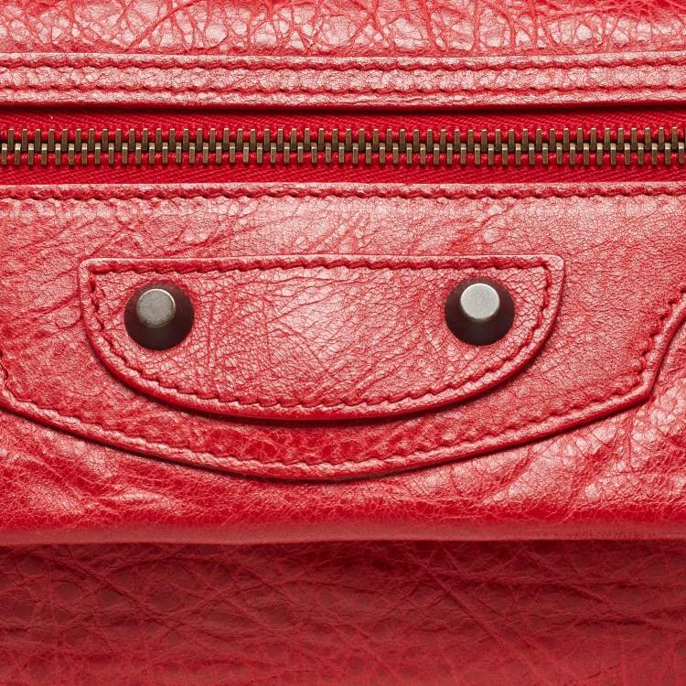 Pre Owned Balenciaga Coquelicot Leather Classic RH Envelope Clutch
