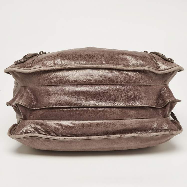 Pre Owned Balenciaga Dark Brown Leather Mid Afternoon Tote
