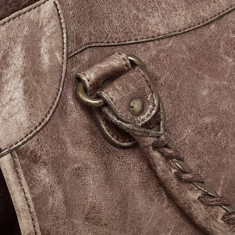 Pre Owned Balenciaga Dark Brown Leather Mid Afternoon Tote