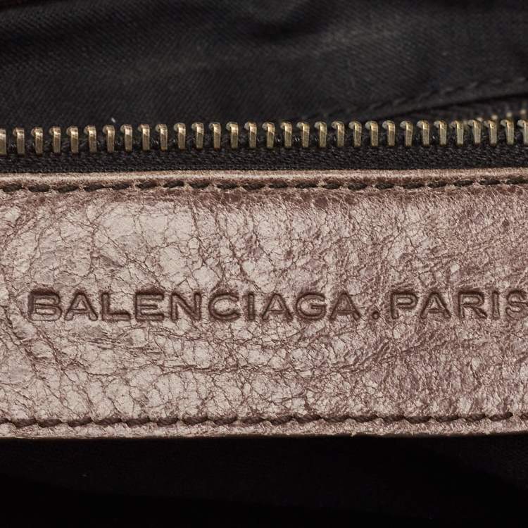 Pre Owned Balenciaga Dark Brown Leather Mid Afternoon Tote