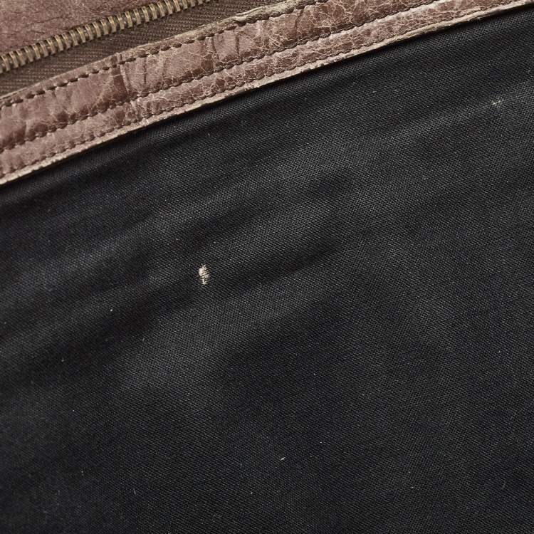 Pre Owned Balenciaga Dark Brown Leather Mid Afternoon Tote