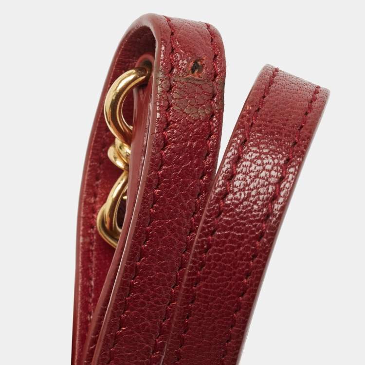 Pre Owned Balenciaga Dark Red Leather Nano Classic Metallic Edge City Crossbody Bag