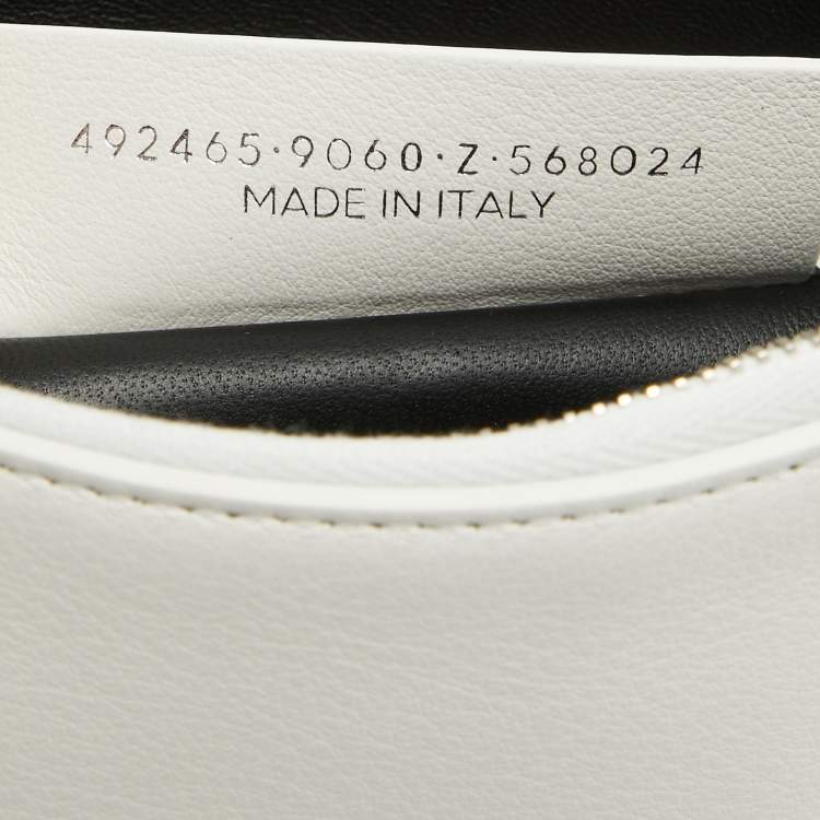 Pre Owned Balenciaga White Leather Zip Pouch