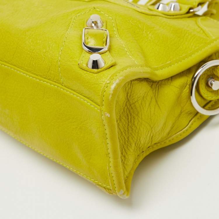 Pre Owned Balenciaga Curry Leather Mini Classic City Bag