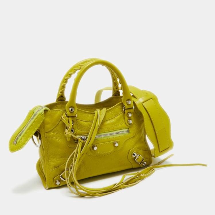 Pre Owned Balenciaga Curry Leather Mini Classic City Bag