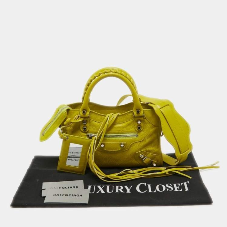 Pre Owned Balenciaga Curry Leather Mini Classic City Bag