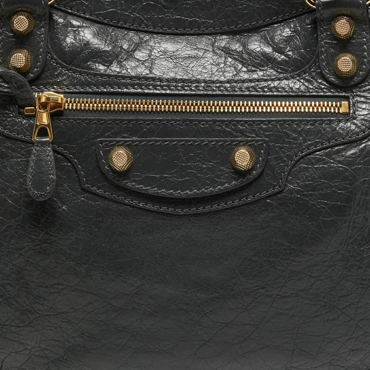 Pre Owned Balenciaga Dark Grey Leather GH Velo Bag