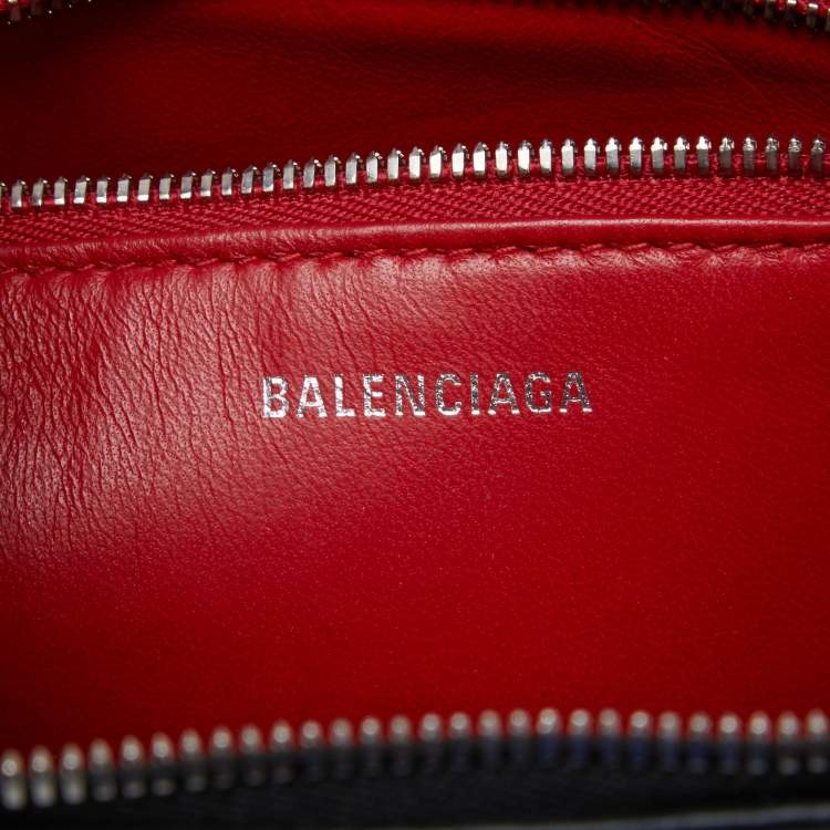 Pre Owned Balenciaga Black Leather XS Triangle Duffle Bag
