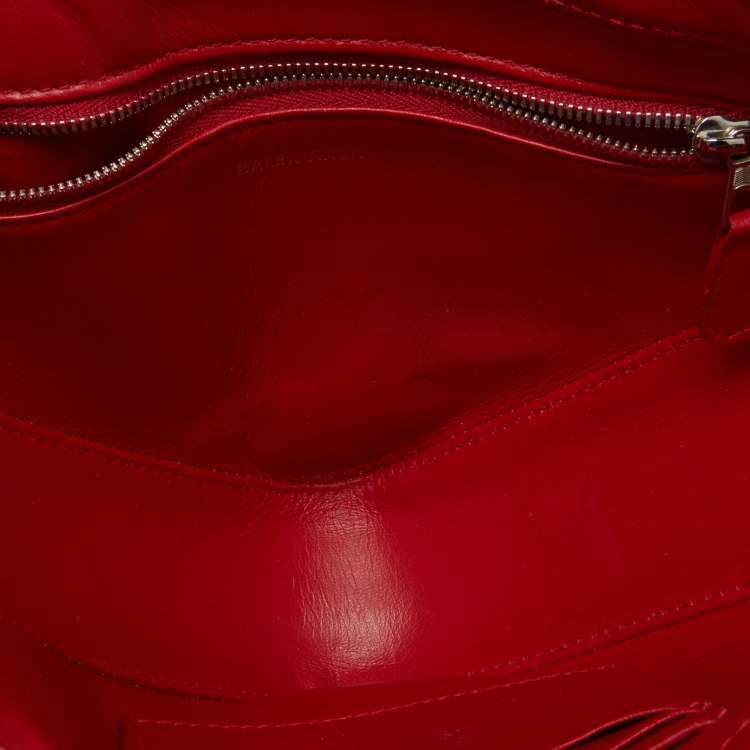Pre Owned Balenciaga Black Leather XS Triangle Duffle Bag