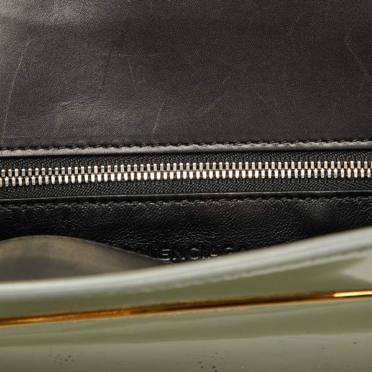 Pre Owned Balenciaga Grey Patent Leather Small Cable Shopper Tote