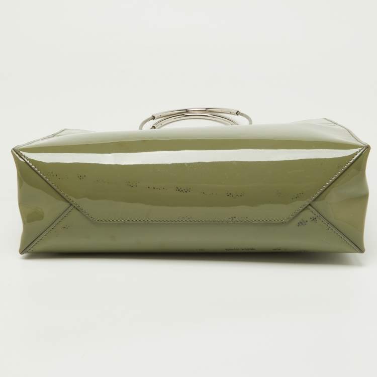 Pre Owned Balenciaga Grey Patent Leather Small Cable Shopper Tote