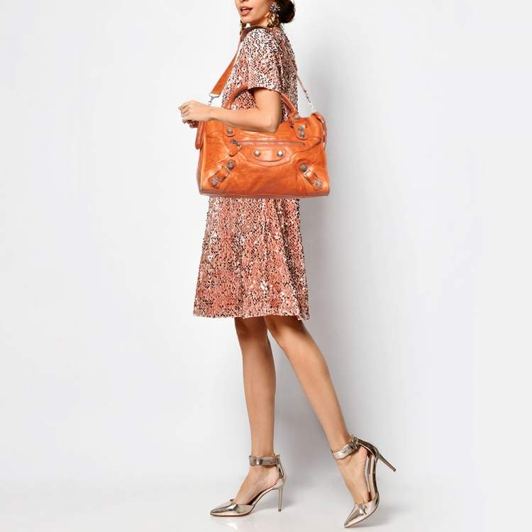 Pre Owned Balenciaga Automne Leather GSH City Tote