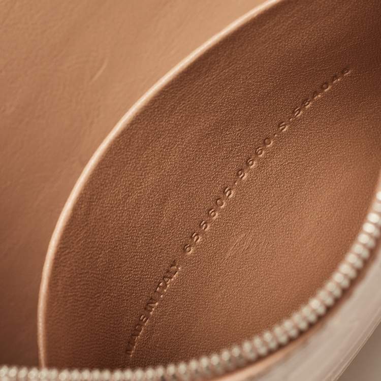 Pre Owned Balenciaga Beige Croc Embossed Leather Wristlet Pouch