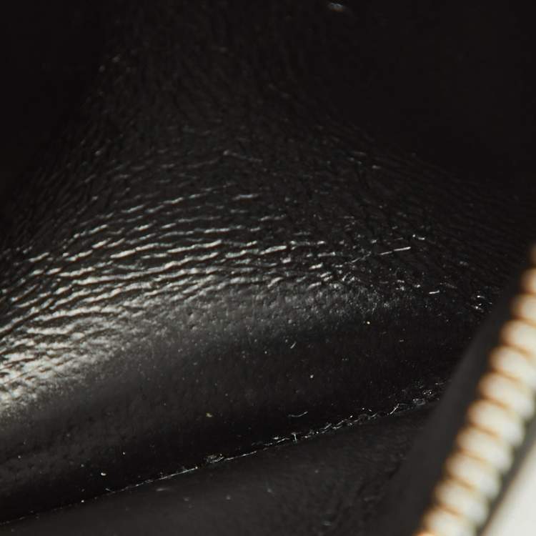 Pre Owned Balenciaga Black/Blue Leather Zip Card Holder with Strap