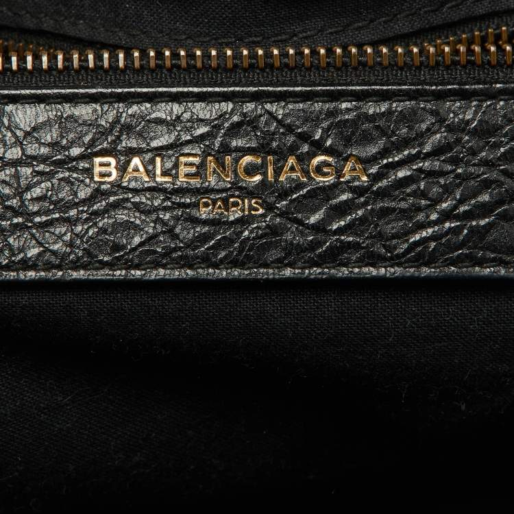 Pre Owned Balenciaga Black Graffiti Leather City Tote