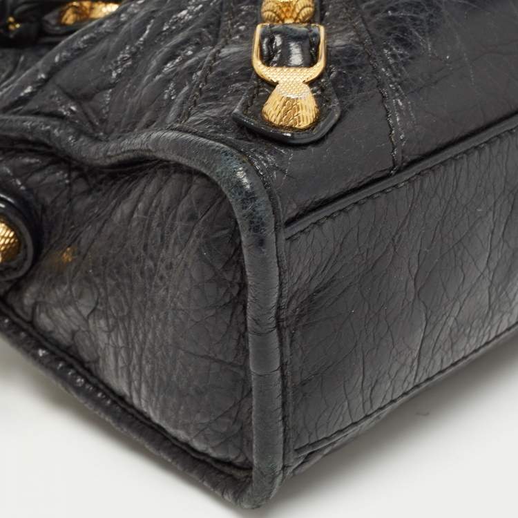 Pre Owned Balenciaga Black Leather Mini RH Classic City Bag