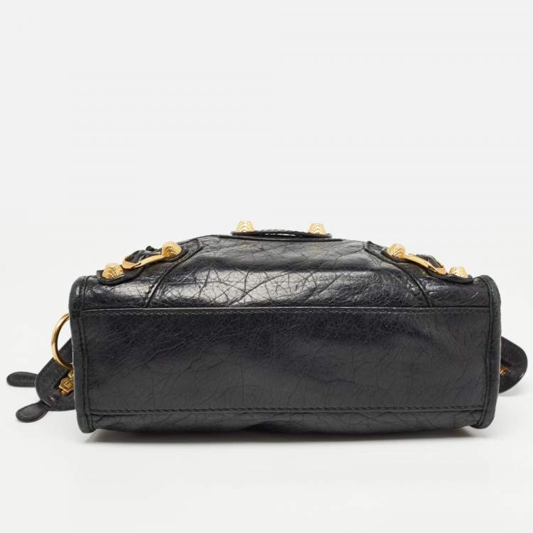 Pre Owned Balenciaga Black Leather Mini RH Classic City Bag