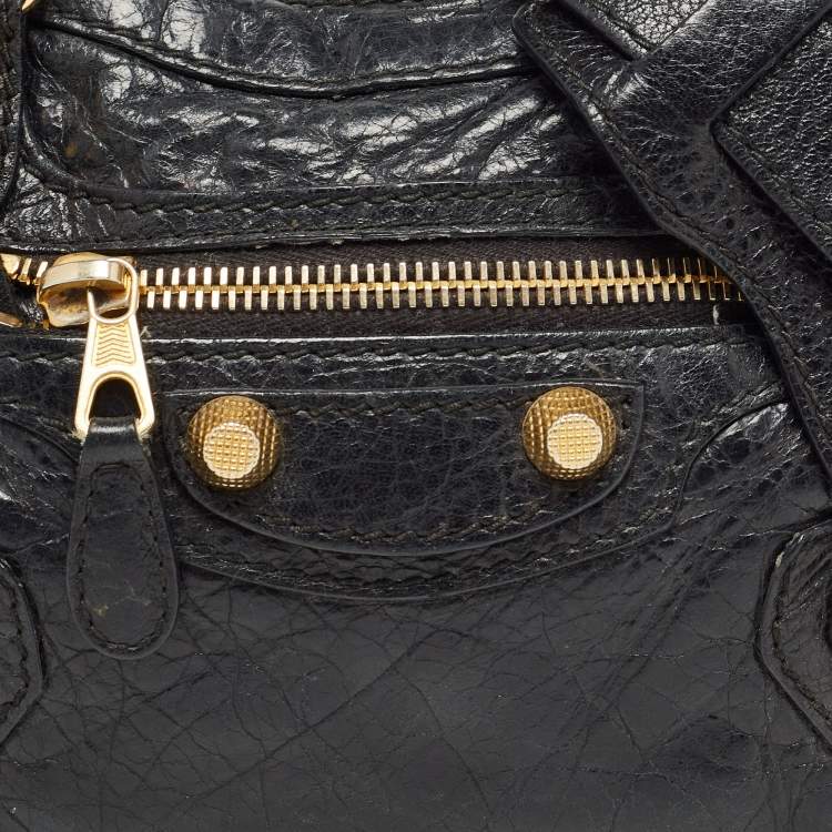 Pre Owned Balenciaga Black Leather Mini RH Classic City Bag
