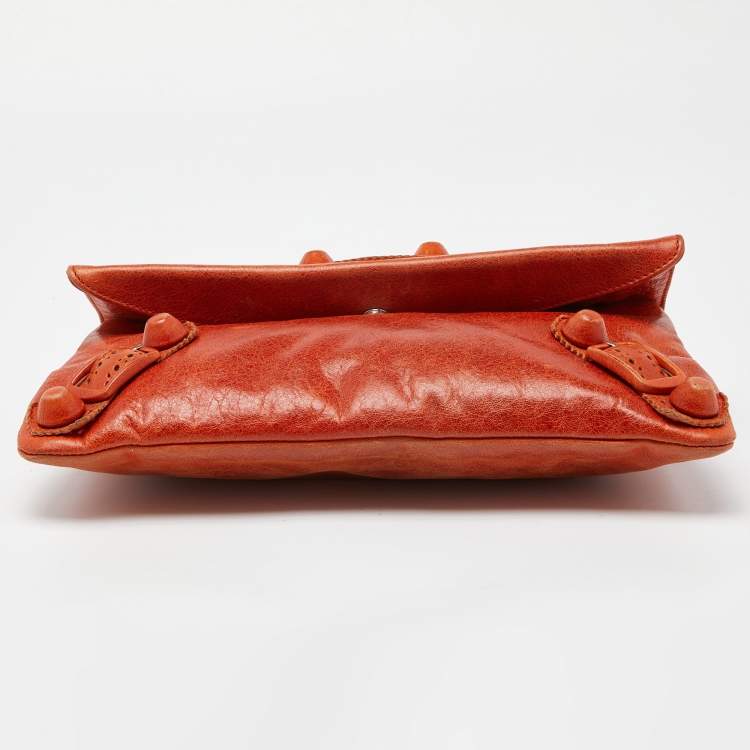 Pre Owned Balenciaga Authomne Leather Giant Brogues Covered 21 Clutch