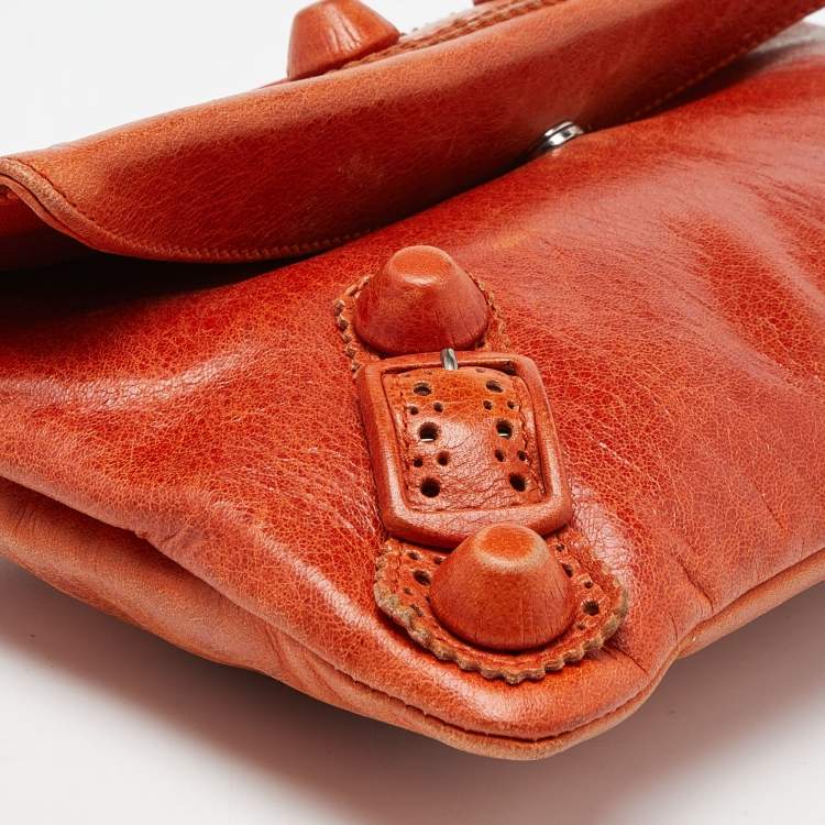Pre Owned Balenciaga Authomne Leather Giant Brogues Covered 21 Clutch
