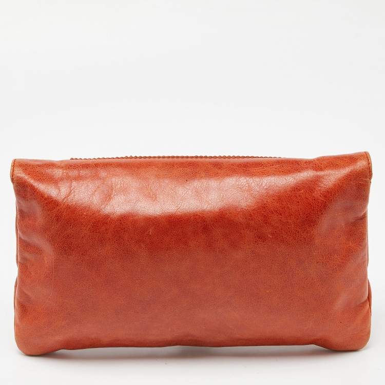 Pre Owned Balenciaga Authomne Leather Giant Brogues Covered 21 Clutch