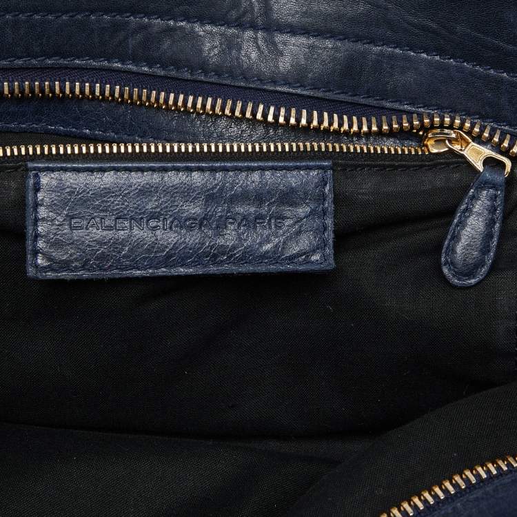 Pre Owned Balenciaga Bleu Persian Leather GGH Part Time Tote