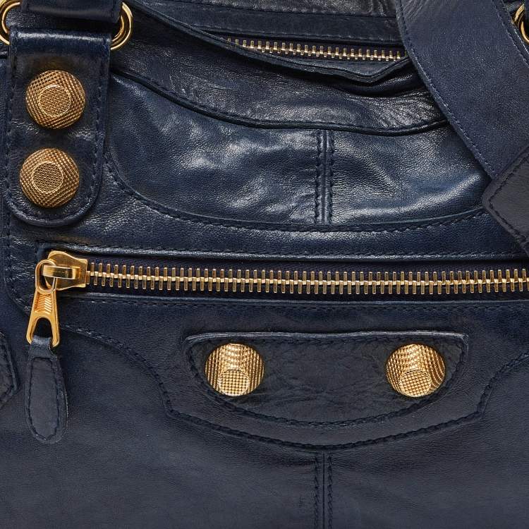 Pre Owned Balenciaga Bleu Persian Leather GGH Part Time Tote