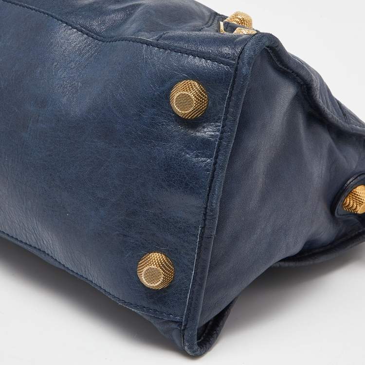 Pre Owned Balenciaga Bleu Persian Leather GGH Part Time Tote