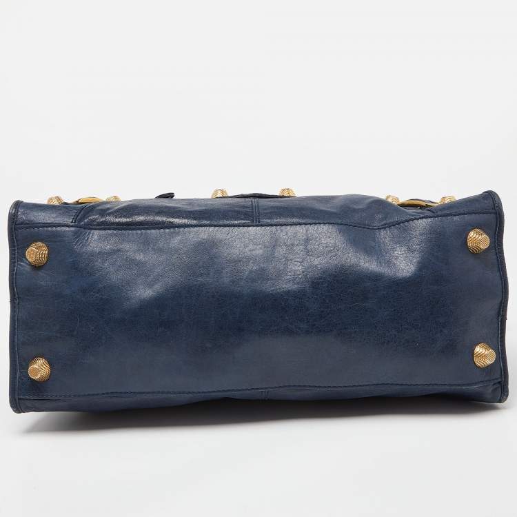 Pre Owned Balenciaga Bleu Persian Leather GGH Part Time Tote