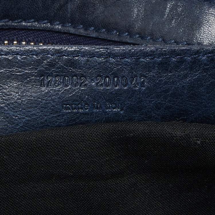 Pre Owned Balenciaga Bleu Persian Leather GGH Part Time Tote