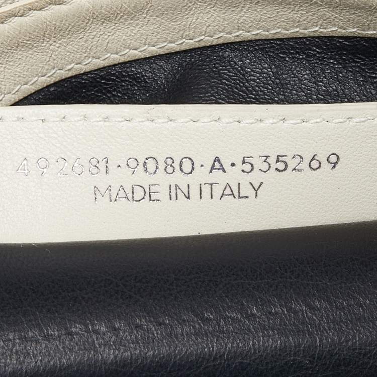 Pre Owned Balenciaga Off White/Black Shearling Logo Zip Pouch